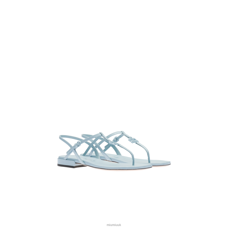 Shoes Patent Thong Sandals Miu Miu XH28Z211 Light Blue