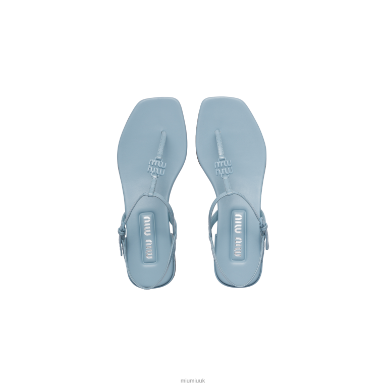 Shoes Patent Thong Sandals Miu Miu XH28Z211 Light Blue