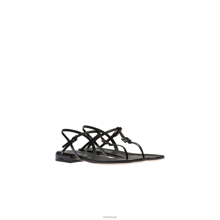 Shoes Patent Thong Sandals Miu Miu XH28Z212 Black