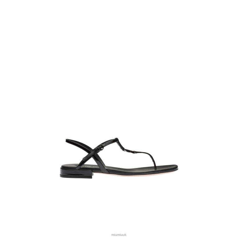 Shoes Patent Thong Sandals Miu Miu XH28Z212 Black