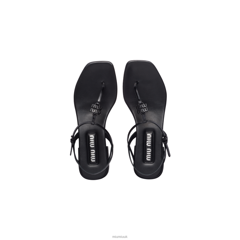 Shoes Patent Thong Sandals Miu Miu XH28Z212 Black