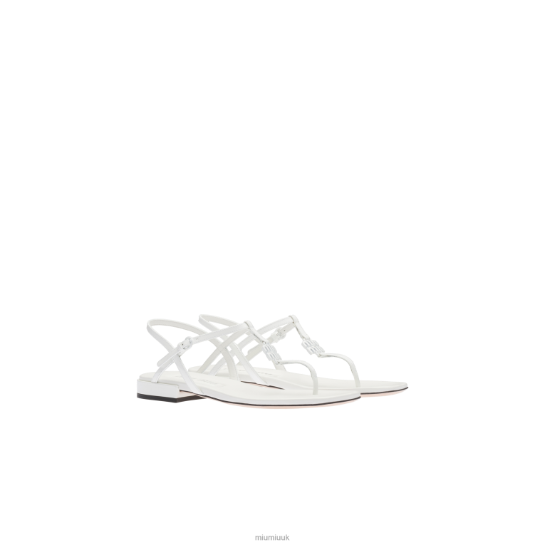 Shoes Patent Thong Sandals Miu Miu XH28Z213 White