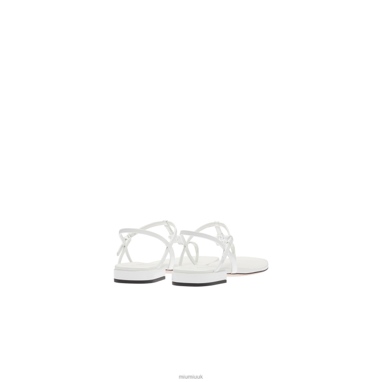 Shoes Patent Thong Sandals Miu Miu XH28Z213 White