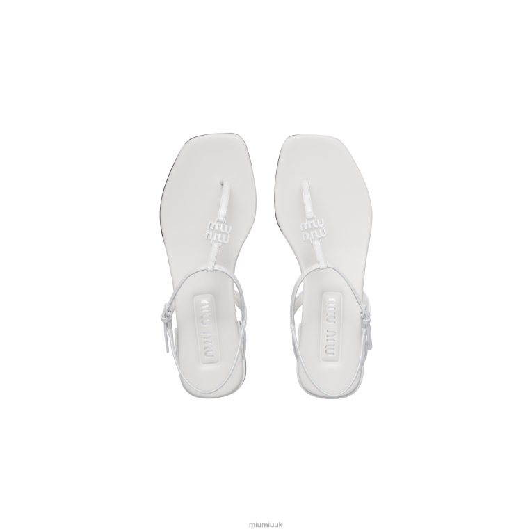 Shoes Patent Thong Sandals Miu Miu XH28Z213 White
