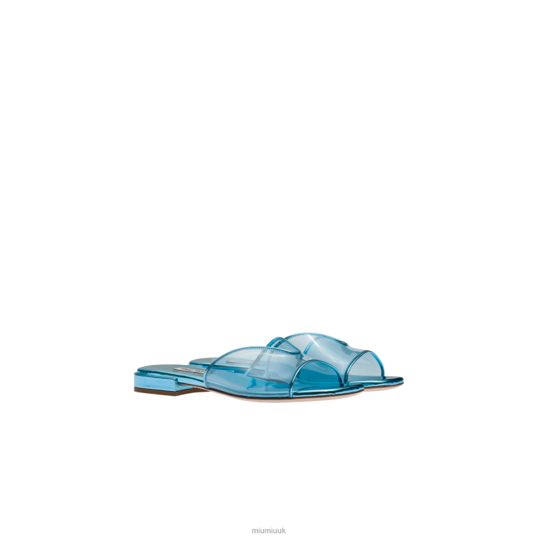 Shoes Plexiglas And Metallic Leather Sandals Miu Miu XH28Z244 Light Blue