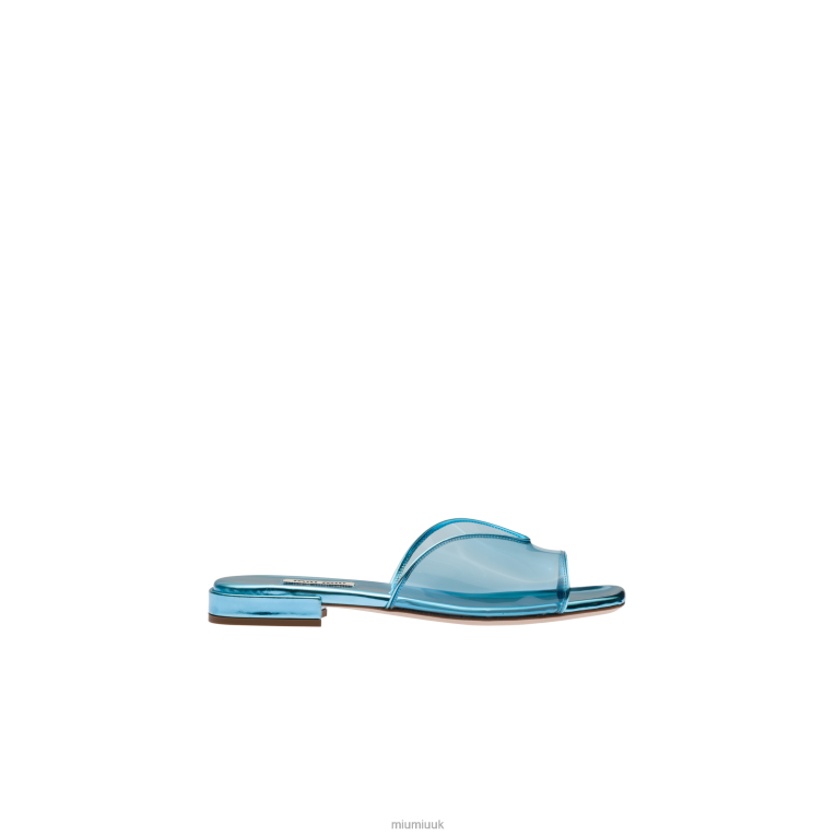 Shoes Plexiglas And Metallic Leather Sandals Miu Miu XH28Z244 Light Blue