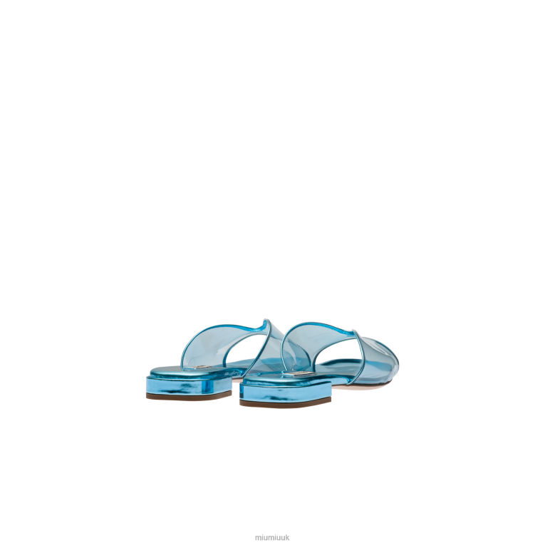 Shoes Plexiglas And Metallic Leather Sandals Miu Miu XH28Z244 Light Blue