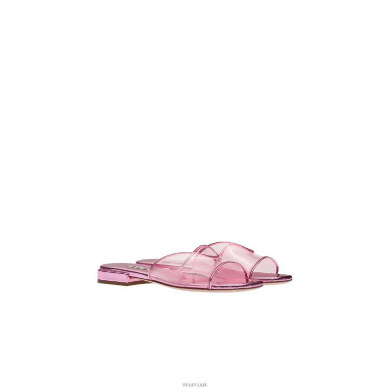 Shoes Plexiglas And Metallic Leather Sandals Miu Miu XH28Z245 Pink