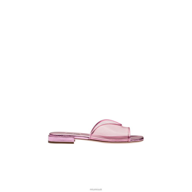 Shoes Plexiglas And Metallic Leather Sandals Miu Miu XH28Z245 Pink