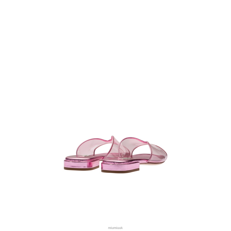 Shoes Plexiglas And Metallic Leather Sandals Miu Miu XH28Z245 Pink