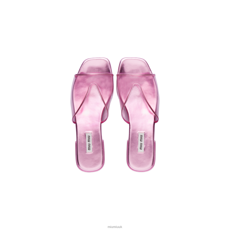Shoes Plexiglas And Metallic Leather Sandals Miu Miu XH28Z245 Pink