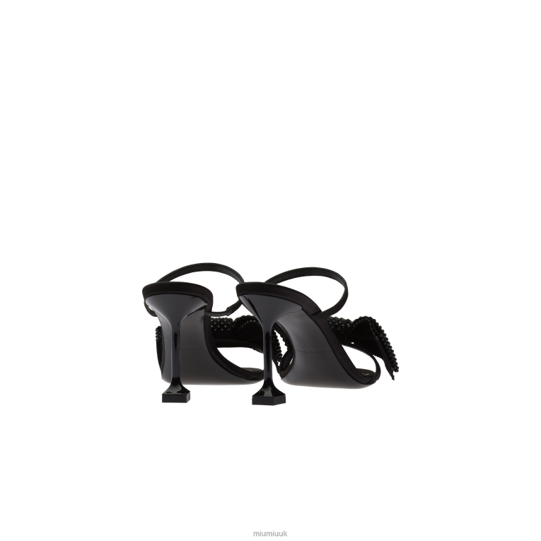 Shoes Satin Bow Sandals Miu Miu XH28Z250 Black