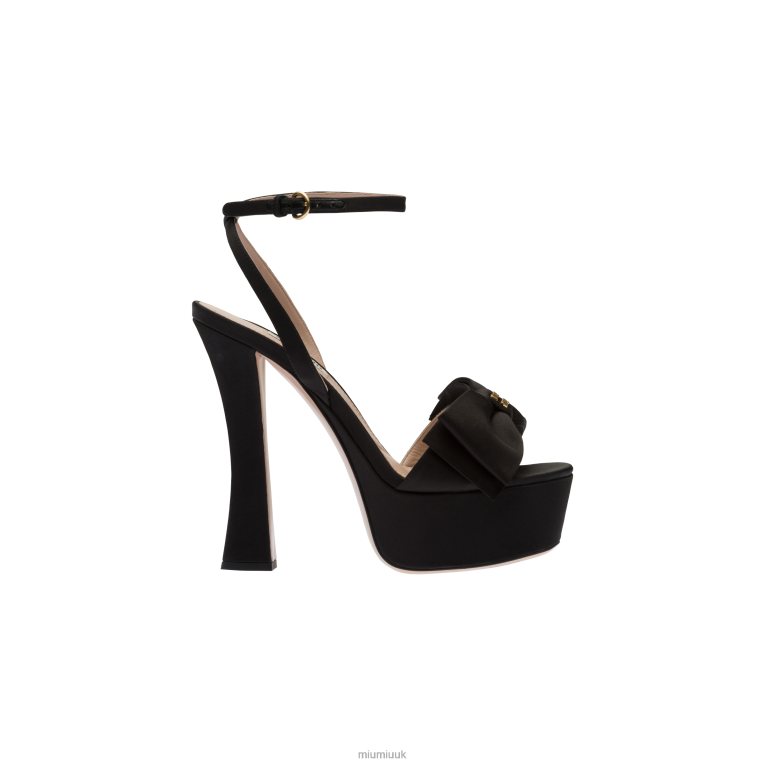 Shoes Satin Platform Sandals Miu Miu XH28Z247 Black