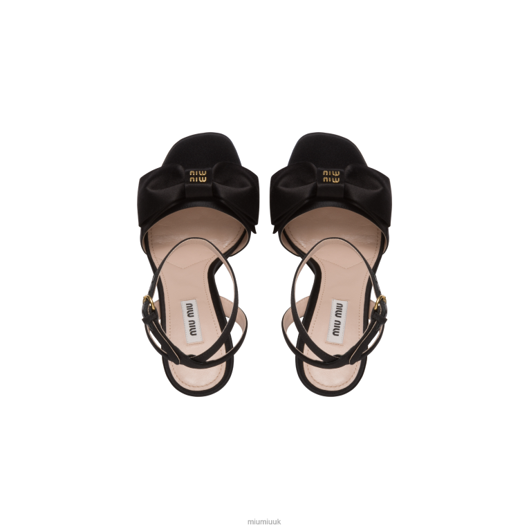 Shoes Satin Platform Sandals Miu Miu XH28Z247 Black