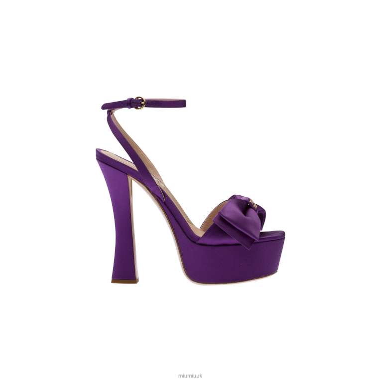 Shoes Satin Platform Sandals Miu Miu XH28Z248 Violet