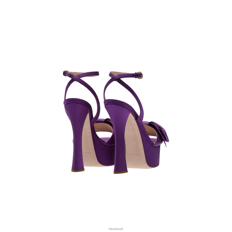 Shoes Satin Platform Sandals Miu Miu XH28Z248 Violet