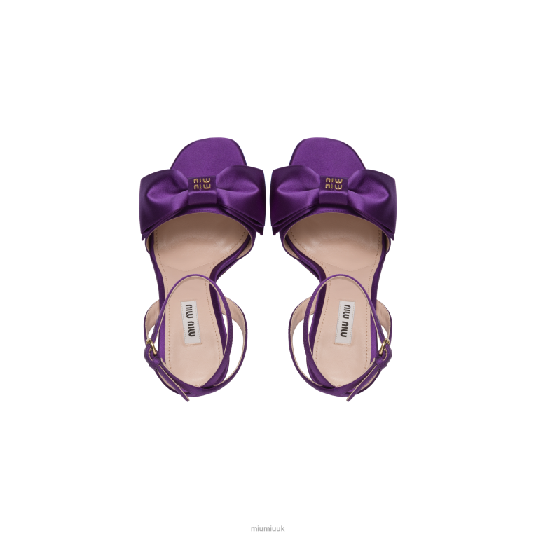 Shoes Satin Platform Sandals Miu Miu XH28Z248 Violet