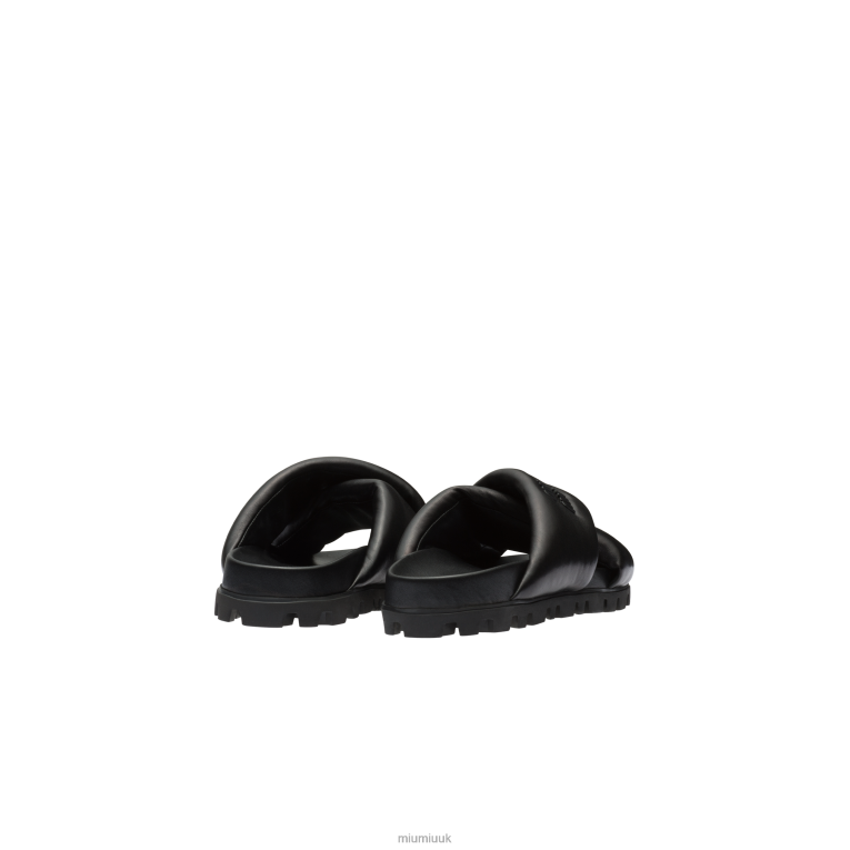 Shoes Leather Slides Miu Miu XH28Z347 Black
