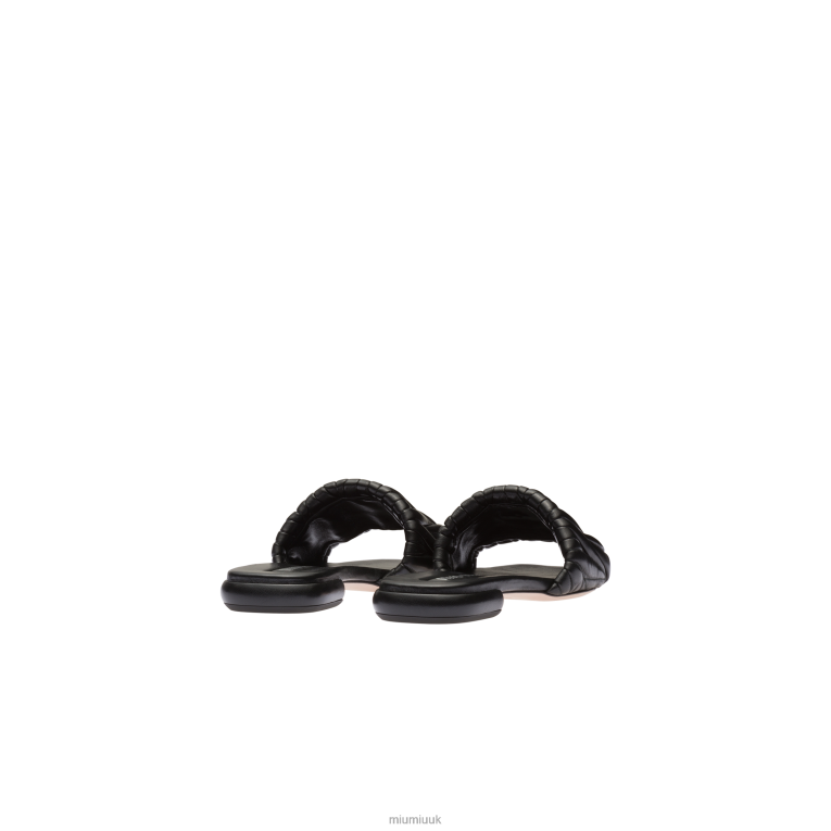 Shoes Matelasse Nappa Leather Slides Miu Miu XH28Z255 Black