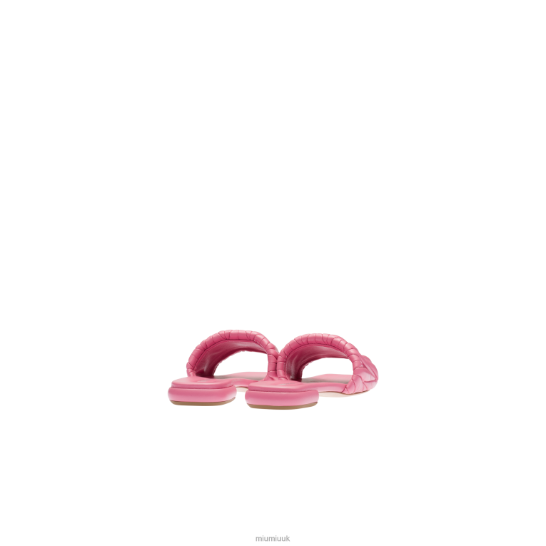 Shoes Matelasse Nappa Leather Slides Miu Miu XH28Z257 Begonia Pink