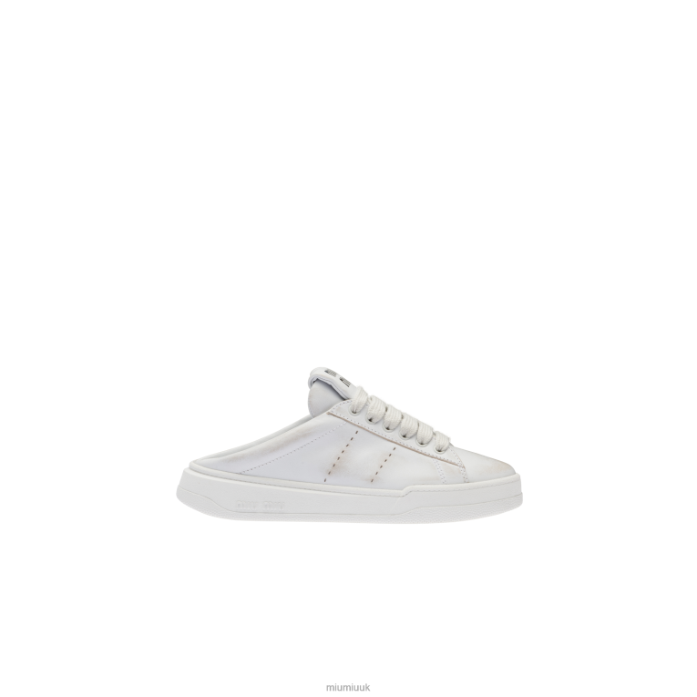 Shoes Bleached Leather Sneakers Miu Miu XH28Z290 White
