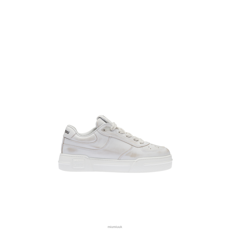 Shoes Bleached Leather Sneakers Miu Miu XH28Z295 White