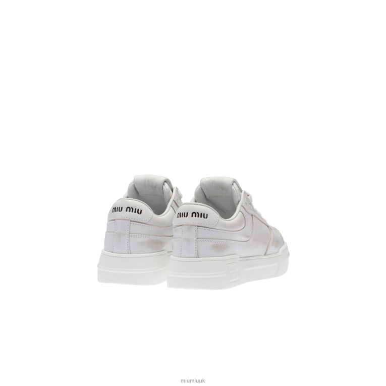 Shoes Bleached Leather Sneakers Miu Miu XH28Z295 White