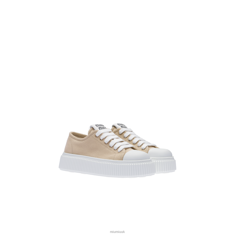 Shoes Denim Sneakers Miu Miu XH28Z296 Colonial Beige