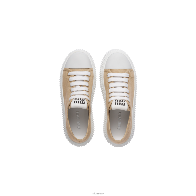 Shoes Denim Sneakers Miu Miu XH28Z296 Colonial Beige