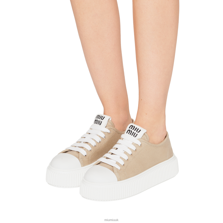 Shoes Denim Sneakers Miu Miu XH28Z296 Colonial Beige