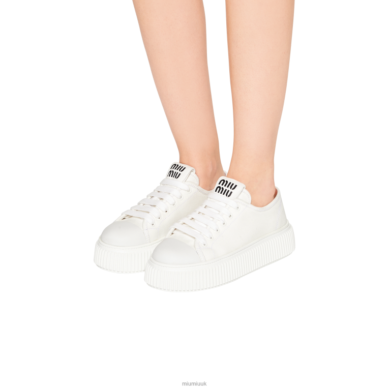 Shoes Denim Sneakers Miu Miu XH28Z297 White
