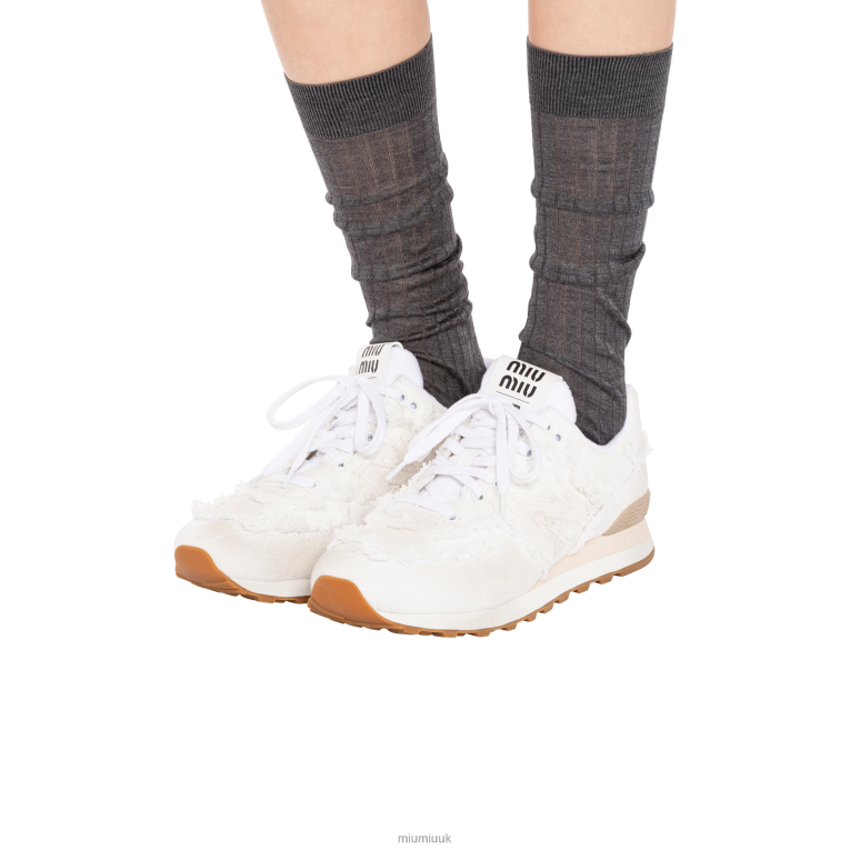 Shoes Denim Sneakers Miu Miu XH28Z299 White