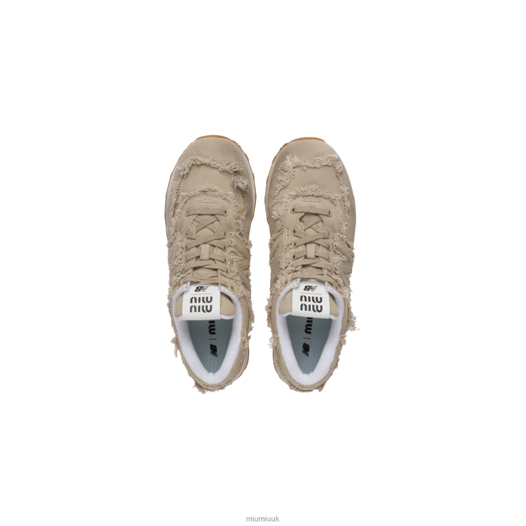 Shoes Denim Sneakers Miu Miu XH28Z300 Colonial Beige