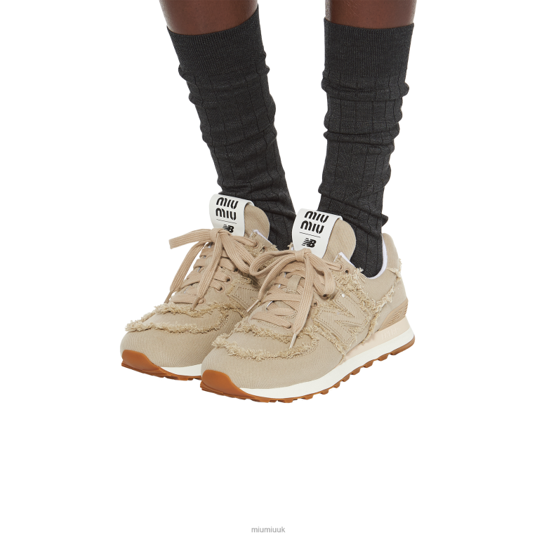 Shoes Denim Sneakers Miu Miu XH28Z300 Colonial Beige