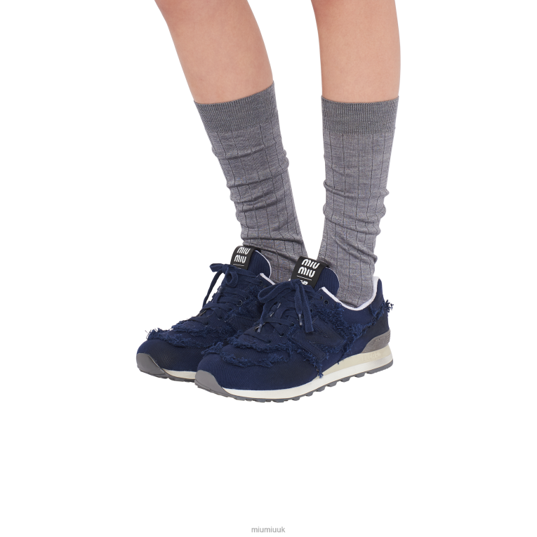 Shoes Denim Sneakers Miu Miu XH28Z301 Royal Blue