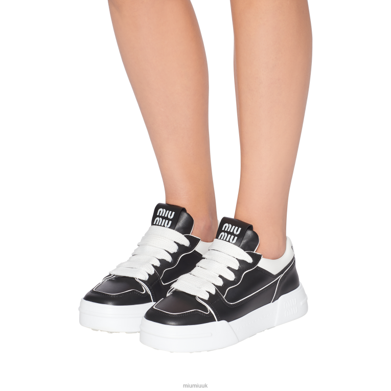 Shoes Leather Sneakers Miu Miu XH28Z294 Black/White