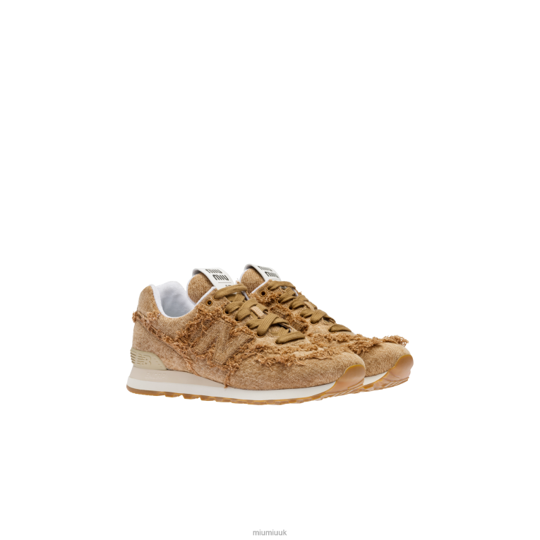 Shoes Marbleized Denim Sneakers New Balance 574 X Miu Miu XH28Z288 Cognac
