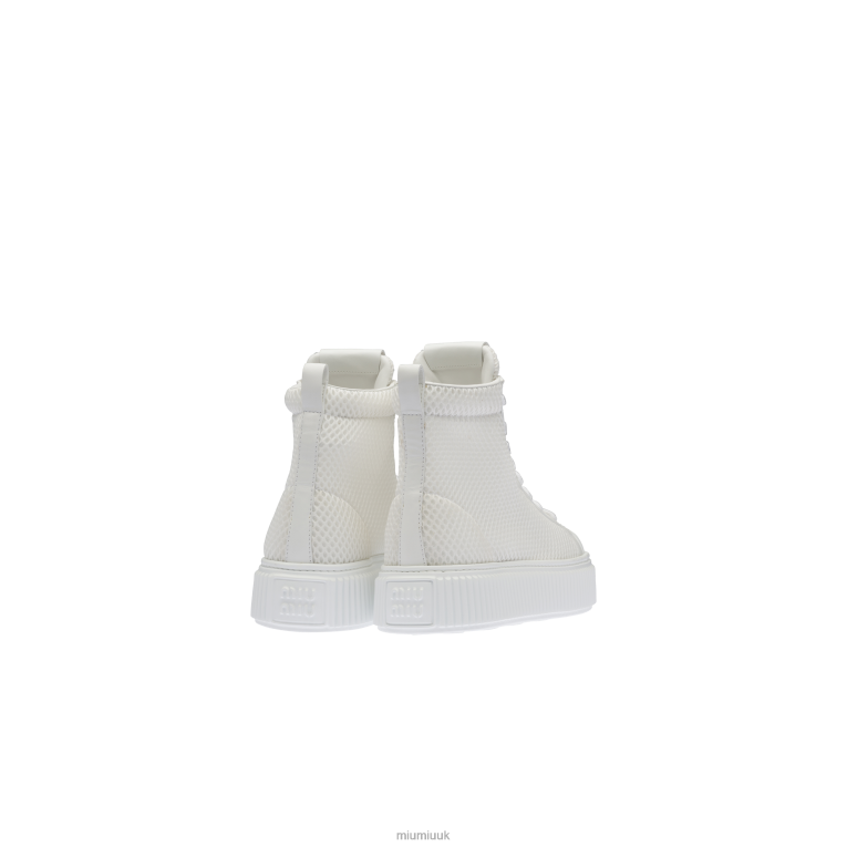 Shoes Mesh Flatform High-top Sneakers Miu Miu XH28Z302 White