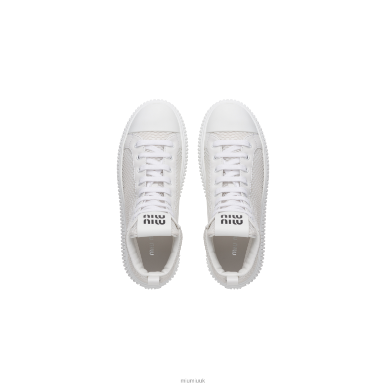 Shoes Mesh Flatform High-top Sneakers Miu Miu XH28Z302 White