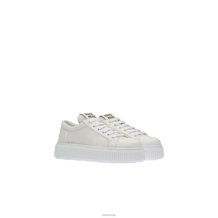 Shoes Mesh Flatform Sneakers Miu Miu XH28Z303 White