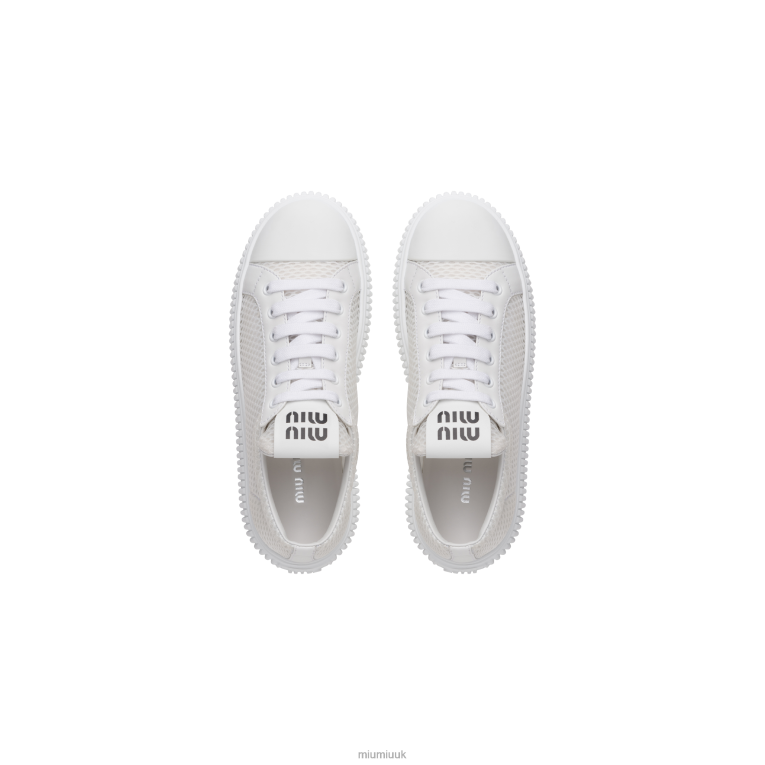 Shoes Mesh Flatform Sneakers Miu Miu XH28Z303 White