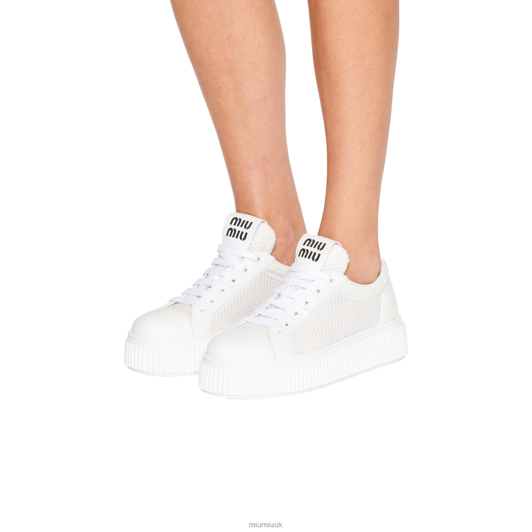 Shoes Mesh Flatform Sneakers Miu Miu XH28Z303 White