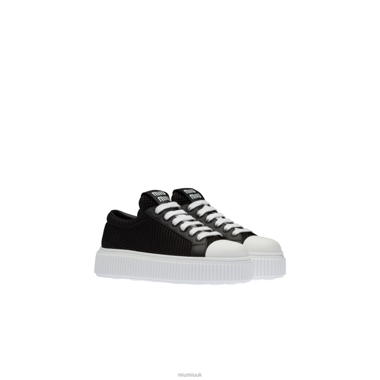 Shoes Mesh Flatform Sneakers Miu Miu XH28Z304 Black