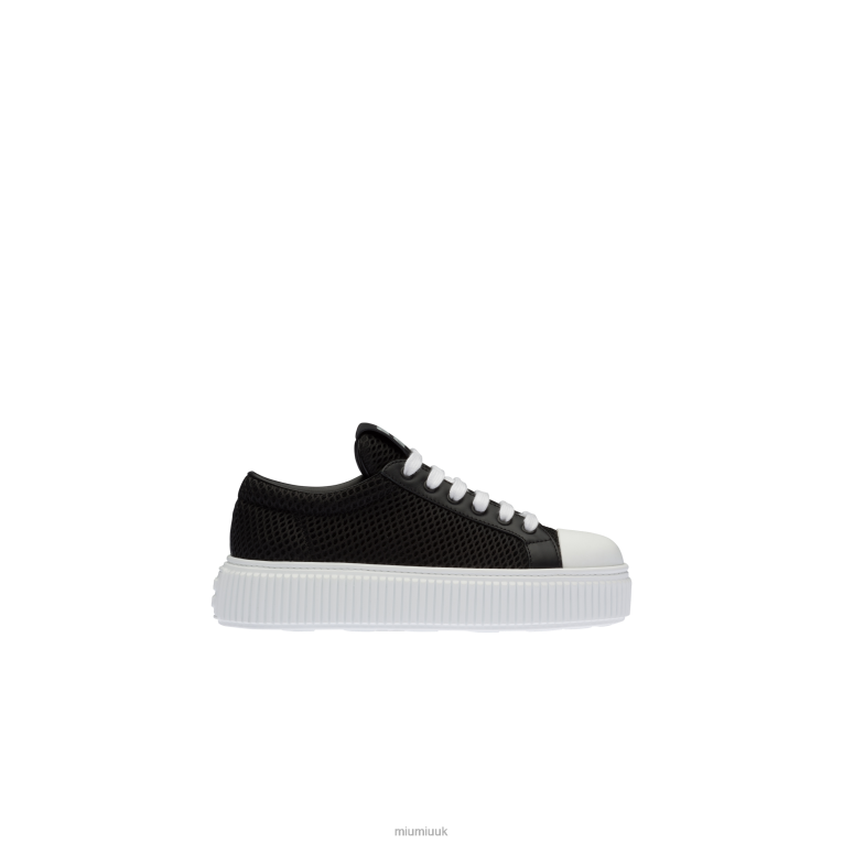 Shoes Mesh Flatform Sneakers Miu Miu XH28Z304 Black