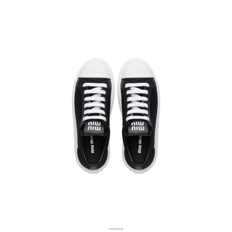 Shoes Mesh Flatform Sneakers Miu Miu XH28Z304 Black